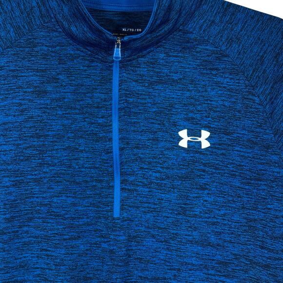 Under Armour X-Large Mens 1/4 Zip Pullover Shirt Loose Fit Long Sleeves Stretch - Picture 2 of 6